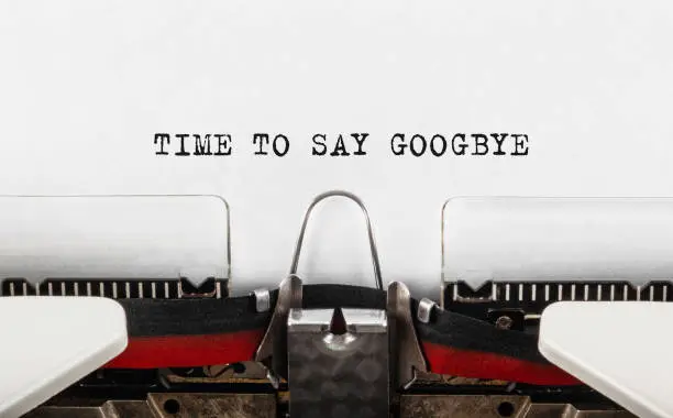 Text Time to Say Goodbye typed on typewriter,concept