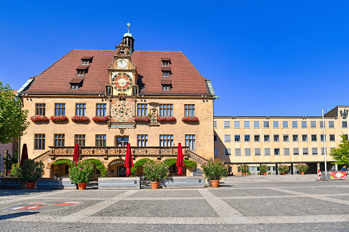 Heilbronn, Germany - Beautiful old historic city hall building at market place of Heilbronn city center