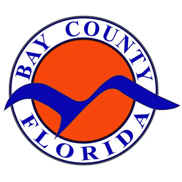 Vector illustration of Coat of arms of Bay County in Florida of USA