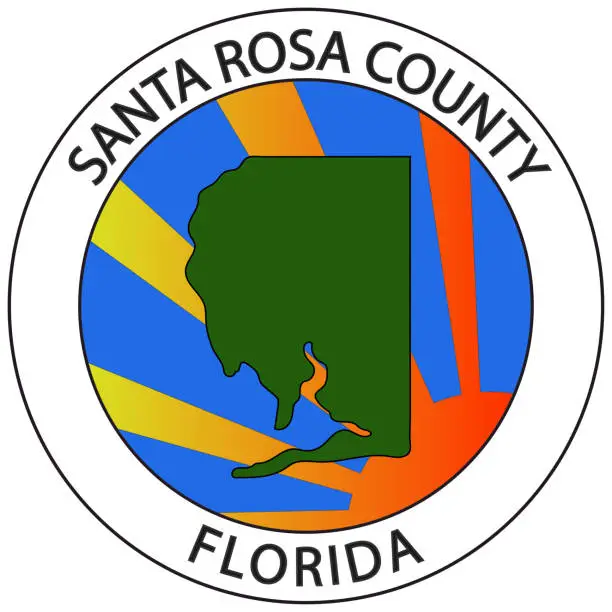 Vector illustration of Coat of arms of Santa Rosa in Florida, USA
