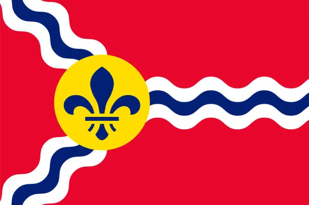 Vector illustration of Flag of St. Louis in Missouri state of USA