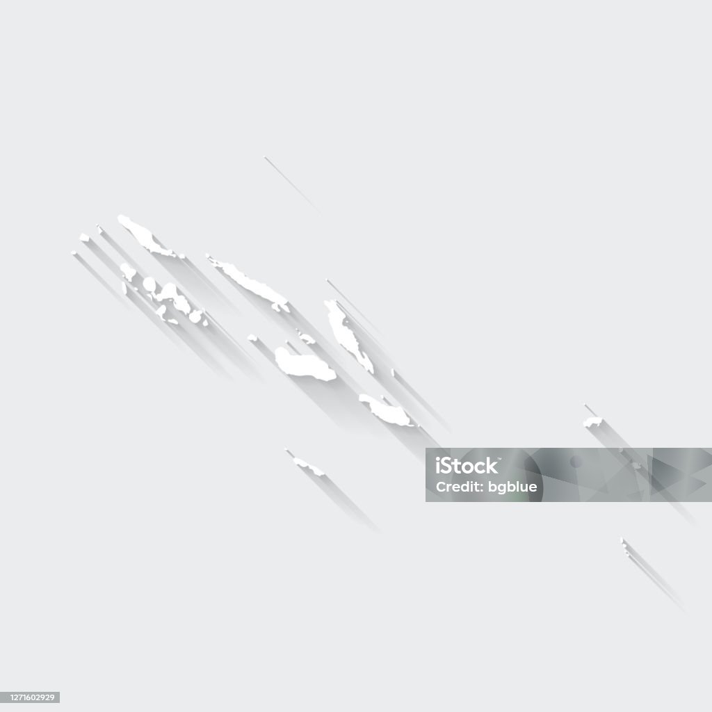 Carte Des Îles Salomon Avec Une Longue Ombre Sur Fond Blanc Flat Design ...