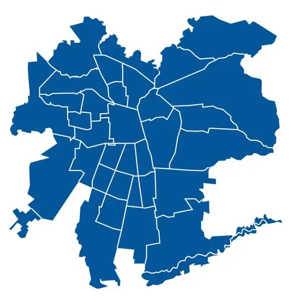 Vector illustration of Map of Santiago city