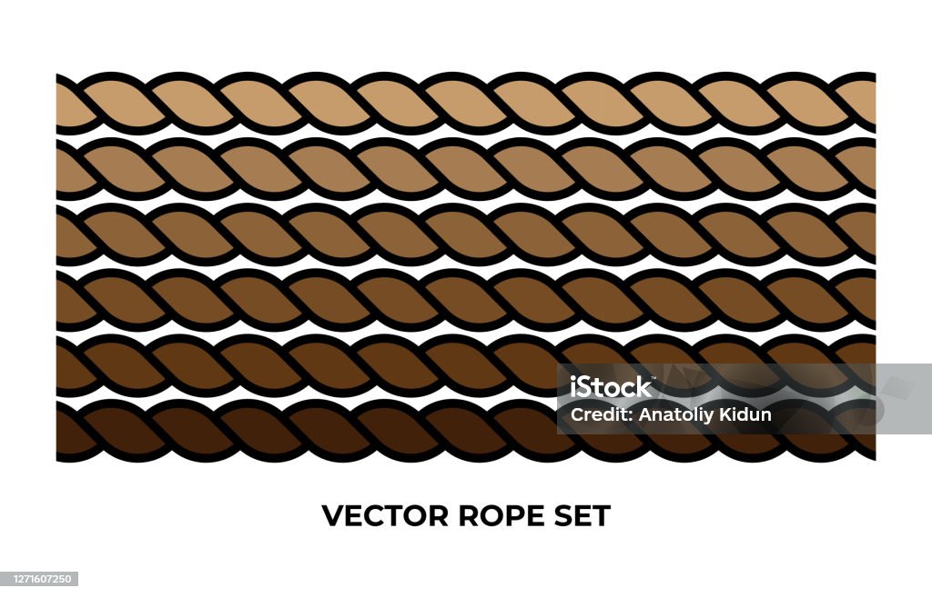 Cartoon Ropes String Ropes Set Cartoon Vector Illustration Isolated On White Background ...