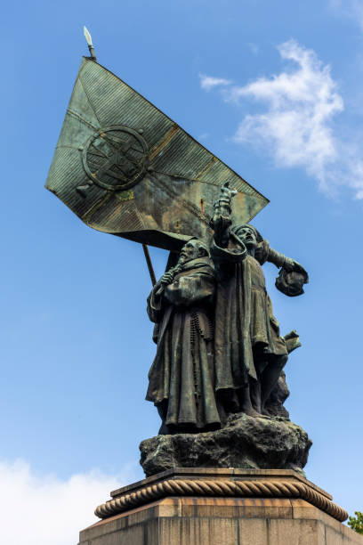 istock Beautiful view to historic central monument on public square 1271617875