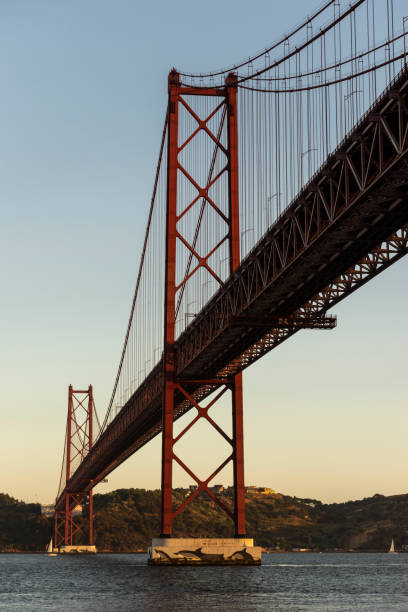 istock Beautiful view to 25 de Abril Bridge over Tejo River on sunset 1271620628