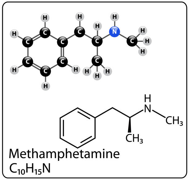 illustrations, cliparts, dessins animés et icônes de molécule de méthamphétamine - meth lab