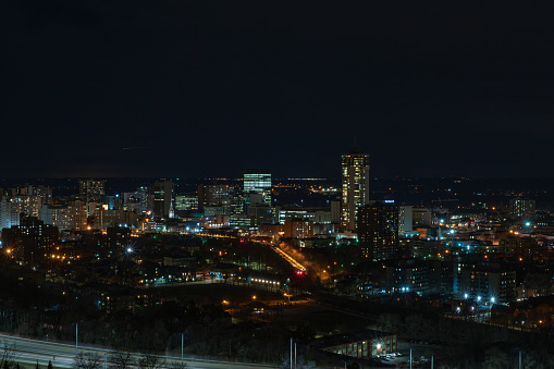 Hamilton, Ontario City Skyline at Night