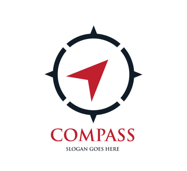 kompass-symbol-vektor-logo-vorlage - nautical chart drawing compass map old stock-grafiken, -clipart, -cartoons und -symbole