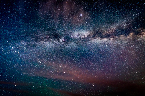 Full frame shot of milky way galaxy and stars  in the night sky,in Alberta Canada.