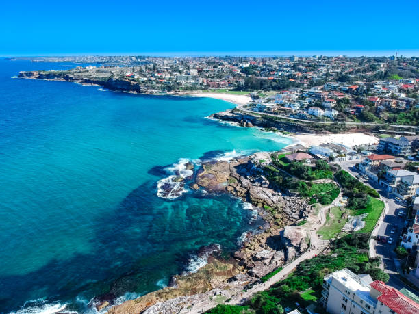 istock Panoramic Aerial Drone view of Bondi Beach Sydney Australia 1271634201
