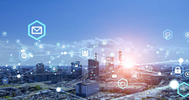 istock Smart city and communication network concept. 5G. IoT (Internet of Things). Telecommunication. 1271634452