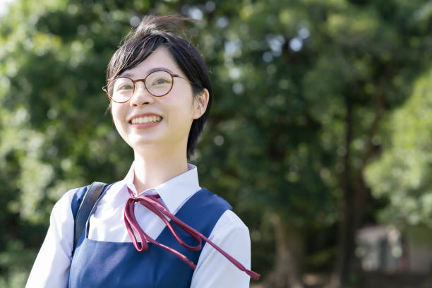 istock Asian high school girls wearing uniforms 1271635708
