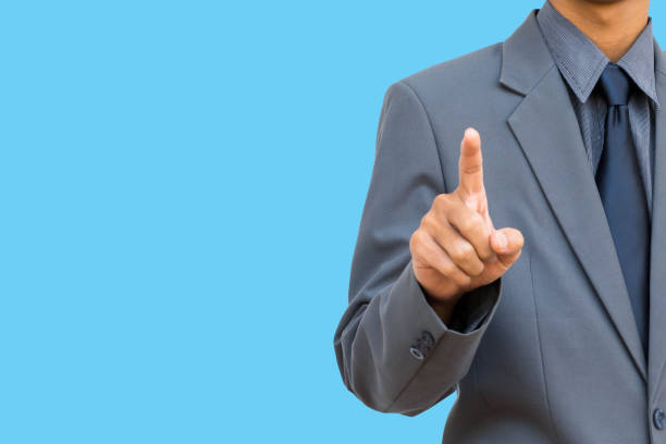 istock Business man black suit select with work space concept. 1271637905
