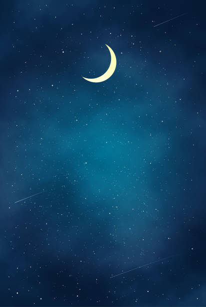 Beautiful Night landscape illustration It is an illustration of a  Beautiful Night landscape. moon backgrounds stock illustrations