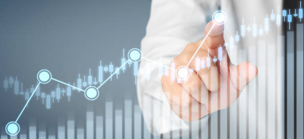 istock Businessman plan graph growth and increase of chart positive indicators 1271639021