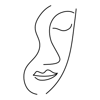 Abstract Minimalistic Continuous Line Drawing Portrait Of Woman Facevector  Hand Drawn Illustration Stock Illustration - Download Image Now - iStock