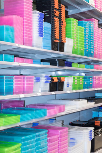 istock shelf detail with many different plastic containers and other accessories 1271640962