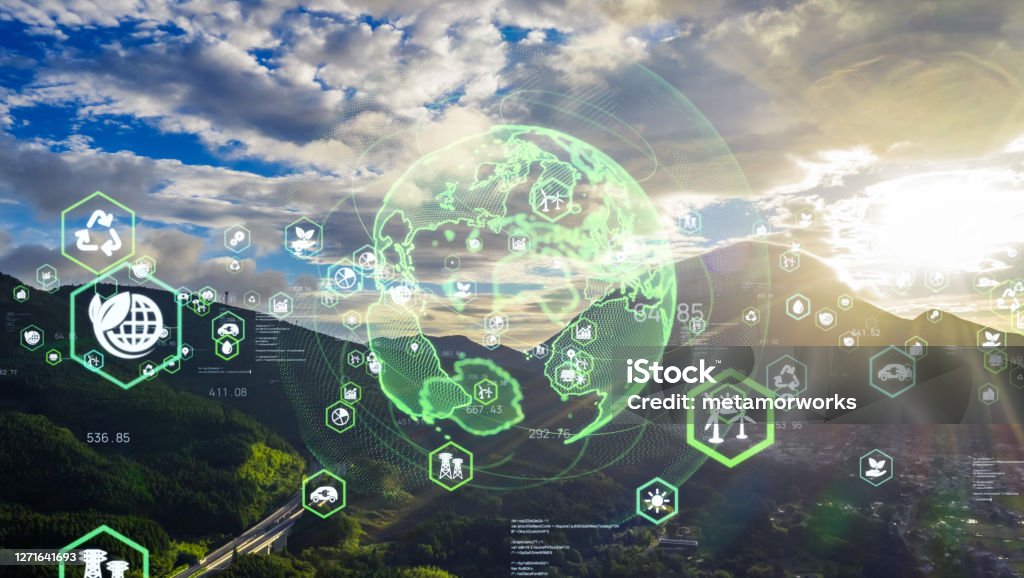 Concepto de tecnología ambiental. Objetivos de desarrollo sostenible. ODS. - Foto de stock de Conservación del ambiente libre de derechos