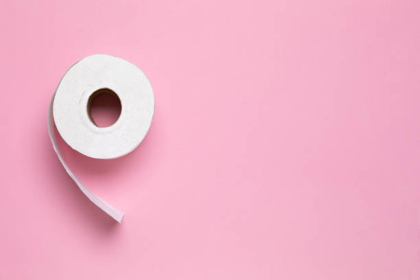 Roll of toilet paper stock photo