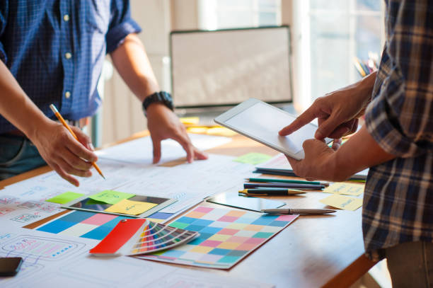 istock The web designer plans and draws the layout of the app. 1271658354