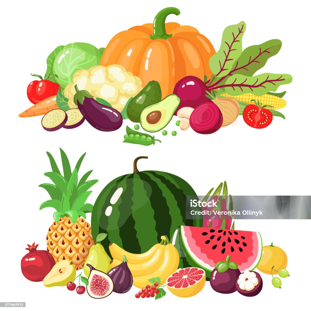 Rau Và Trái Cây Thực Phẩm Chay Hoạt Hình Dưa Hấu Bí Ngô Và Táo ...