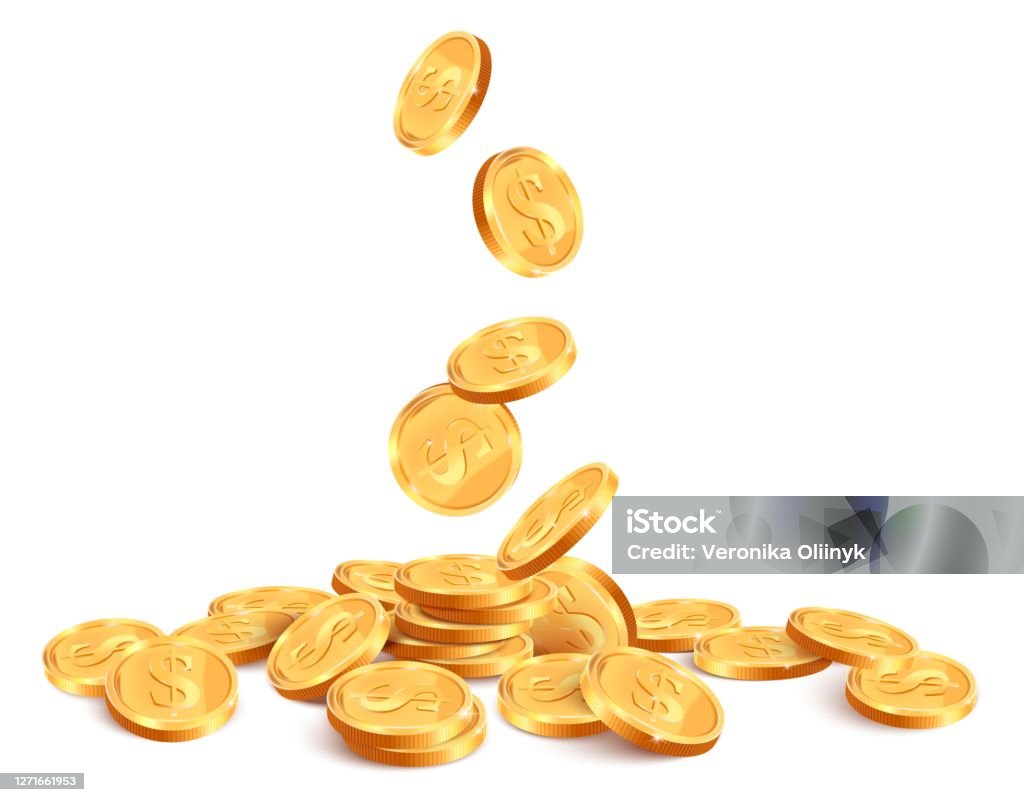 Tiền Xu Rơi Thực Tế Đồng Tiền Vàng Rơi Xuống Mưa Giải Độc Đắc Vàng ...