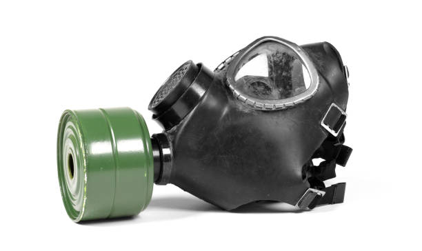istock Vintage gasmask isolated on a white background - Green filter 1271665471