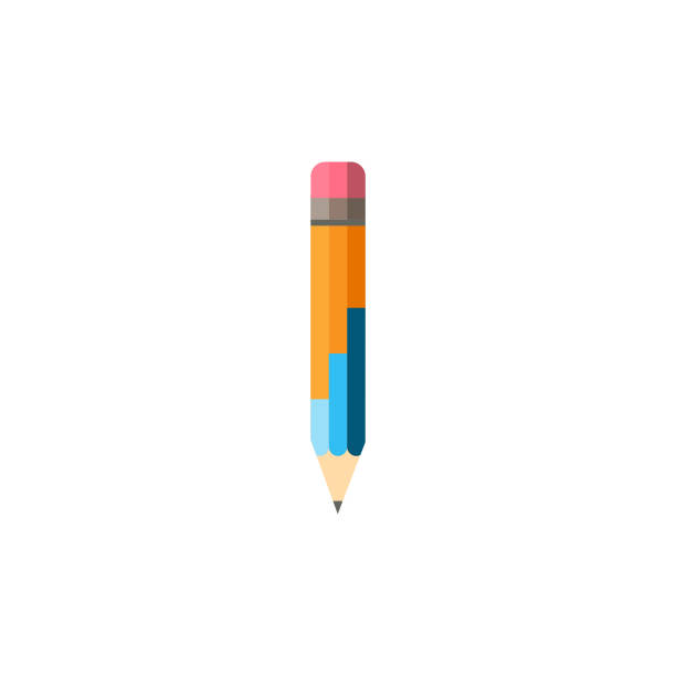 illustrazioni stock, clip art, cartoni animati e icone di tendenza di forma di progettazione dell'icona matita vettoriale. - pencil yellow single object office