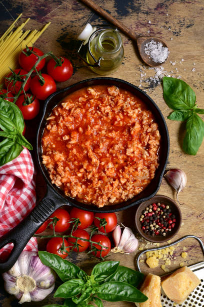 istock Ingredients for making spaghetti bolognese - traditional italian pasta 1271669537