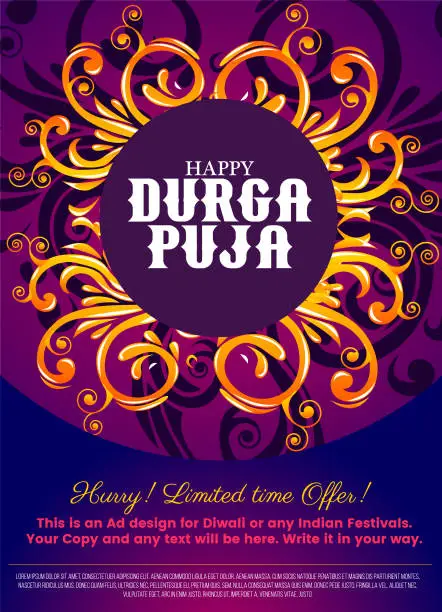 Vector illustration of Durga Puja