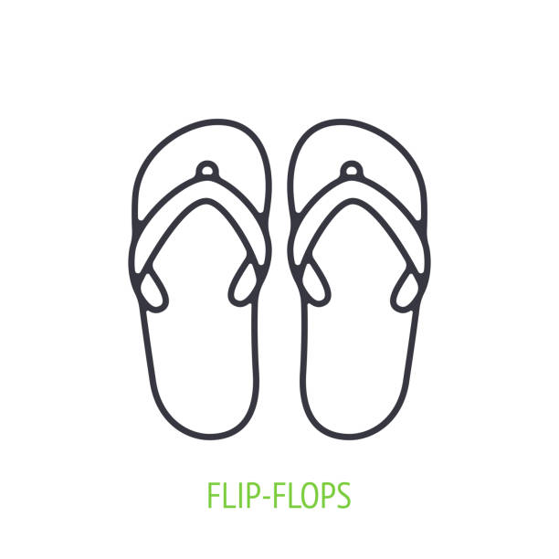 Flipflops Outline Icon Vector Illustration Beach Shoes For Summer Time  Symbol Of Summertime Travel And Tourism Stock Illustration - Download Image  Now - iStock