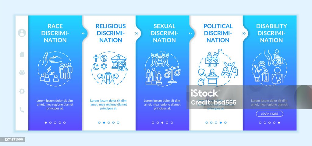 Discrimination Example Vector Discrimination Types Onboarding Vector Template Stock Illustration ...