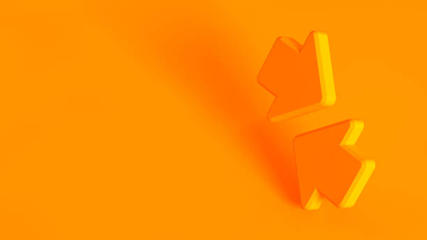 istock Two 3d arrows isolated on orange background. 1271672223