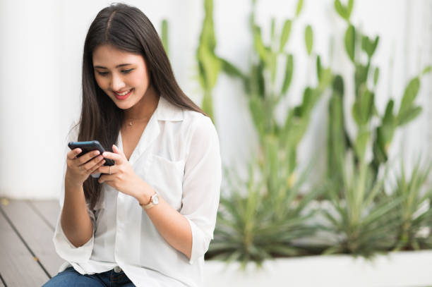 istock Young asian beautiful women using smartphone. 1271677792