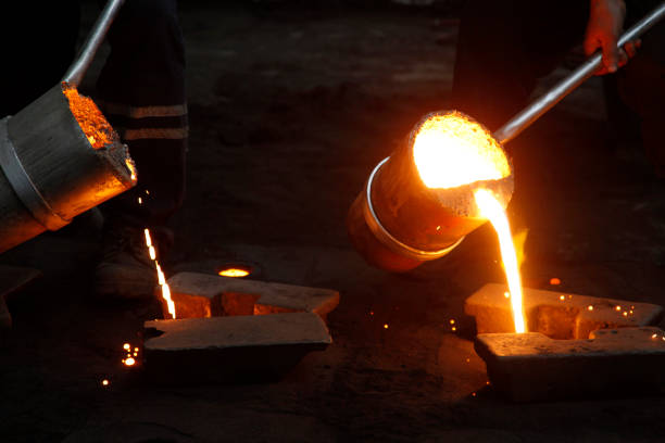Liquid Molten Steel Industry.  Casting, melting, molding and foundry.