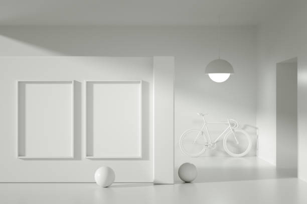 istock 3D Empty Frame in white living room with sunlight 1271678727