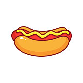 istock Hot dog isolated icon on white background. 1271679742
