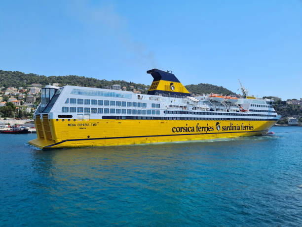 The Corsica Linea cruise ship at a pier loading cars and passengers on March 24, 2023 in Marseille, bouches-du-rhône, France
