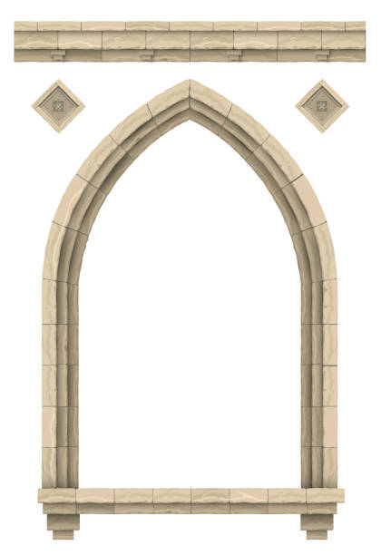 istock Stone beige antique gothic castle or temple arch 1271688303