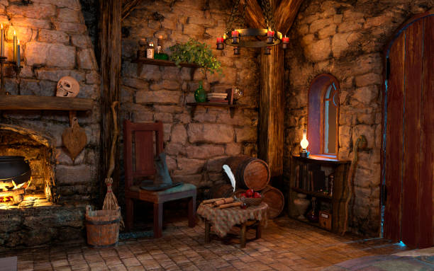 istock 3D illustration medieval fairy tale cottage 1271692664