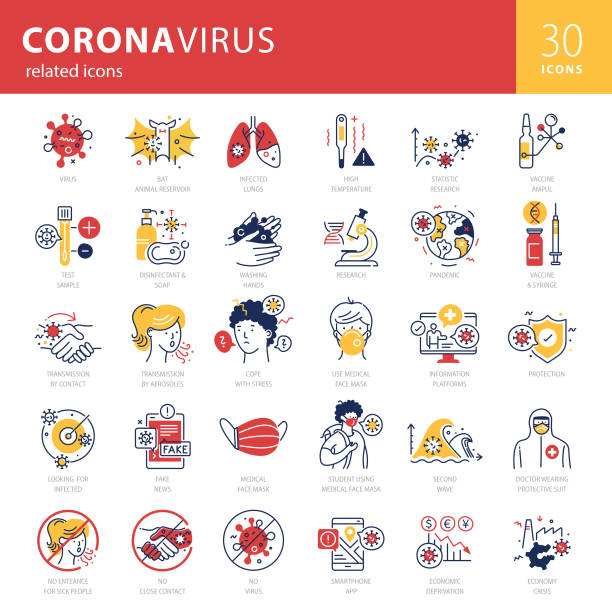 bildbanksillustrationer, clip art samt tecknat material och ikoner med coronavirus relaterade trendiga ikoner set - statistics corona