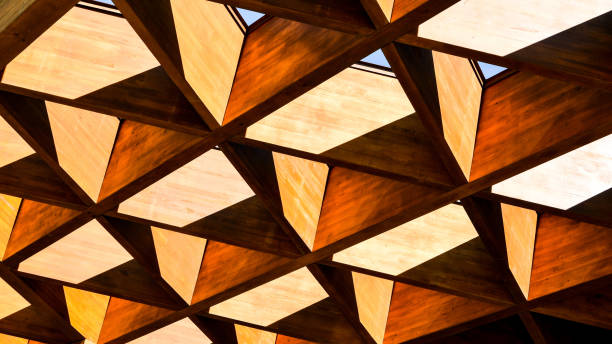 istock Roofing Construction. Wooden Roof Frame House Construction. Abstract Structure background. Wood texture pattern. 1271703570