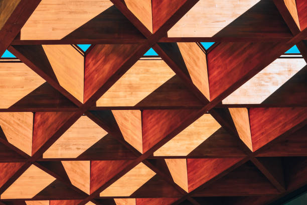 istock Roofing Construction. Wooden Roof Frame House Construction. Abstract Structure background. Wood texture pattern. 1271703642