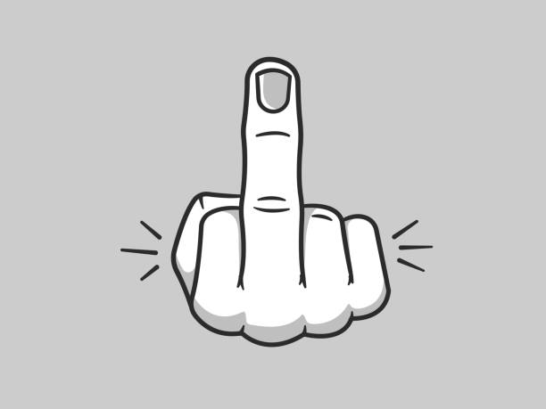 Middle Finger Hand showing middle finger gesture vector illustration obscene gesture stock illustrations