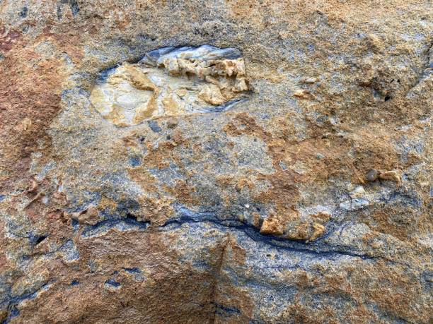 istock Grey Rock Surface with Yellow and Blue Markings 1271707743