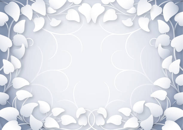 istock Floral background in shades of silvery gray with central copy space. 1271709910