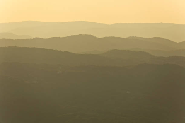 View on Istra from Ucka Nature Park in dusk