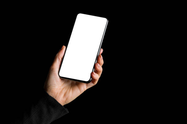 istock Person holding in hand mobile phone with blank white screen 1271711811