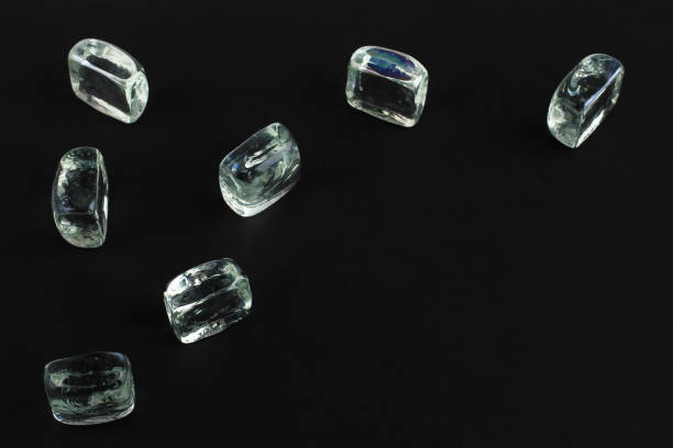 istock Abstract  black background with glass cubes. Trendy concept with copy space. 1271714808
